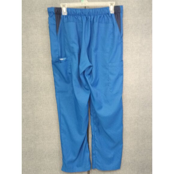 WonderWink Men's Wonder Tech Blue Clinical Scrubs Pants with Elastic Waist - Picture 2 of 4